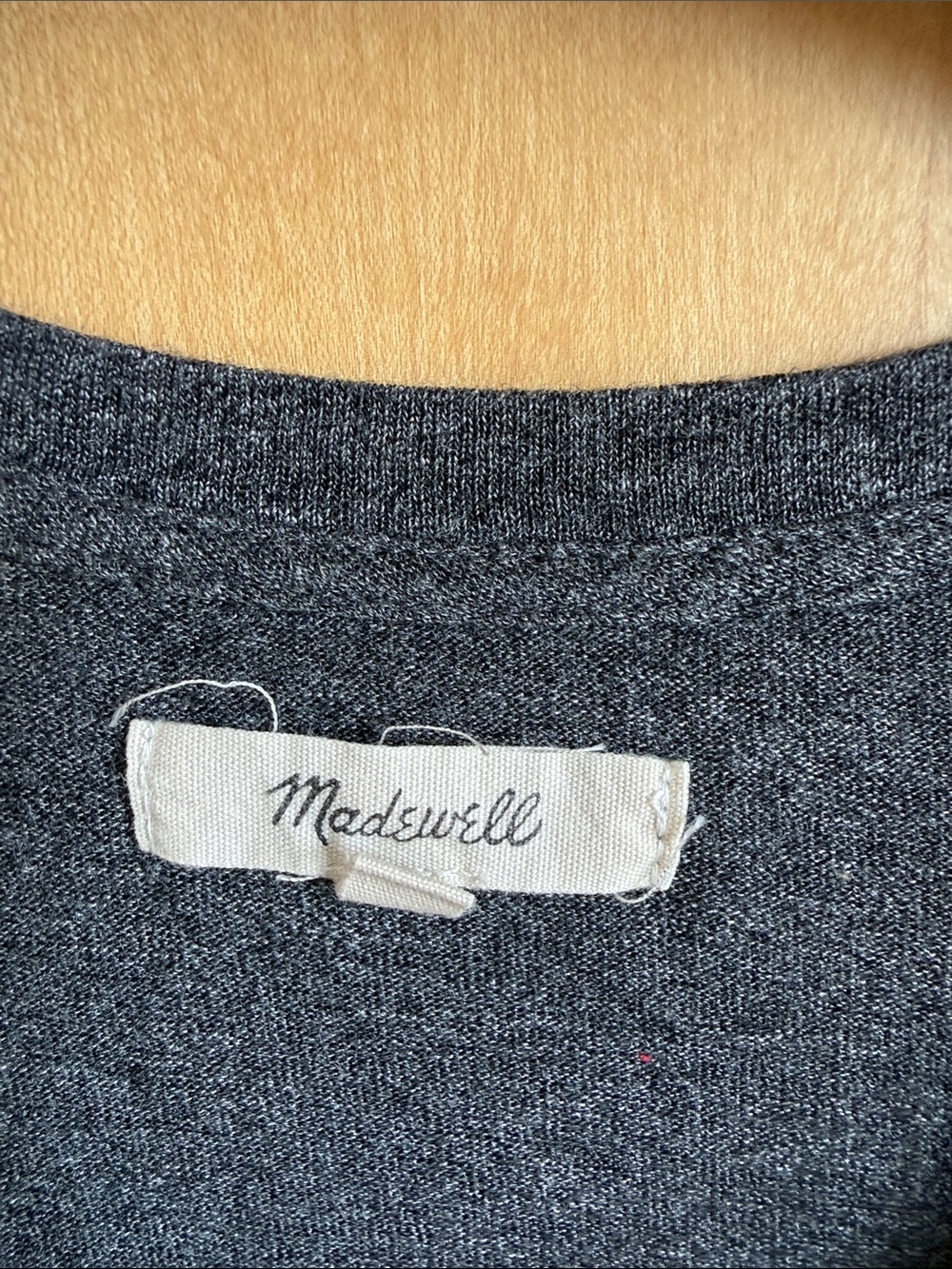 Madewell Charcoal V-Neck Midi Knit Dress Small EUC - Picture 2 of 3